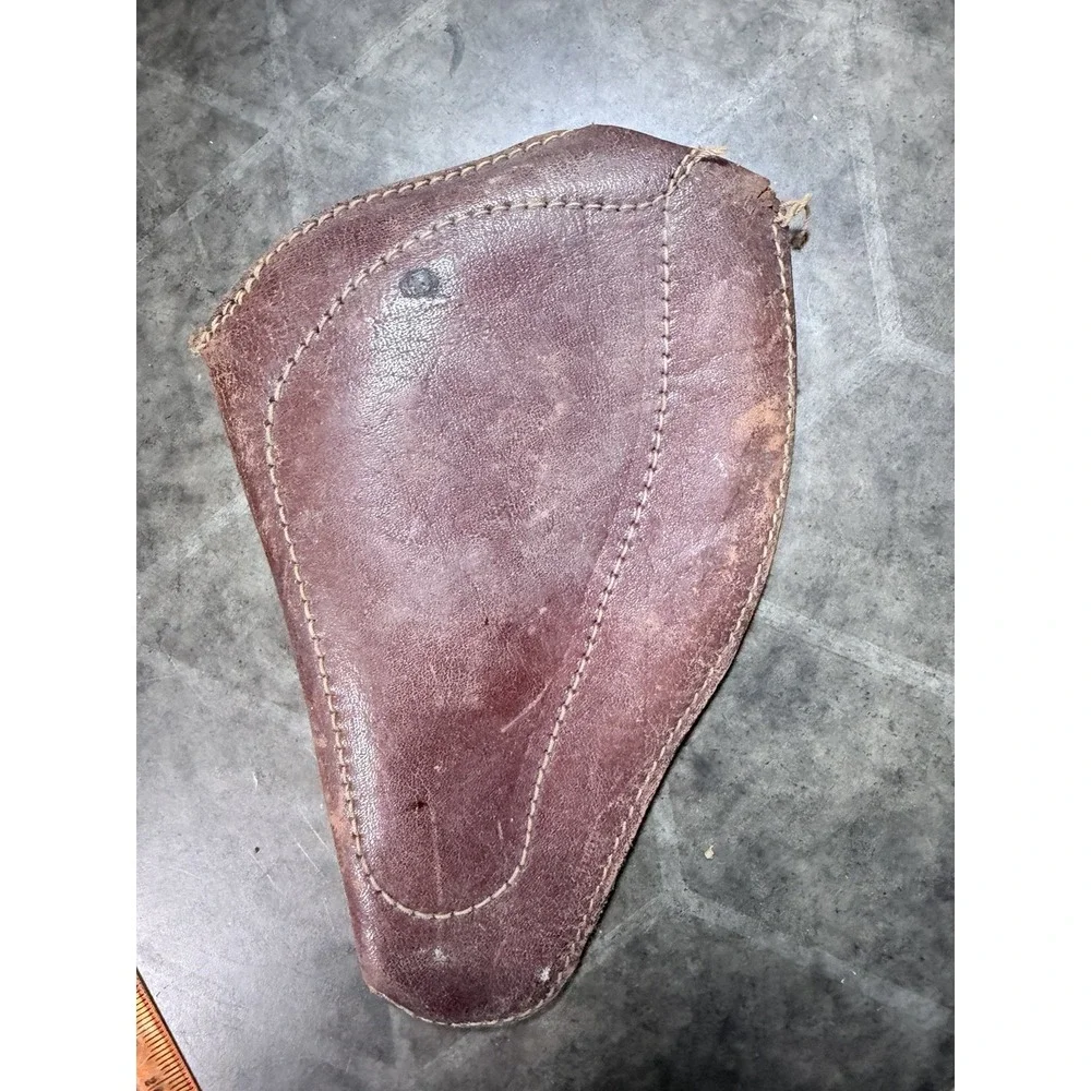 Vintage Brown Leather Belt Clip Holster‎ Pouch Handmade Worn Patina